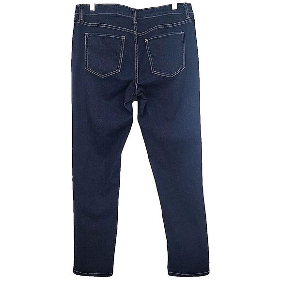 Liz Claiborne Womens Jeans Size 12 City Fit Skinny Leg Dark Blue 34x30.5 - Picture 3 of 8